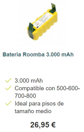 Batería Económica Roomba - AspiradoraRobot